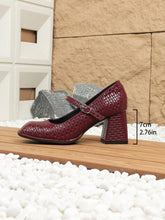 Women's Elegant Chunky Heel High Heels, Fashionable Square Toe Versatile
